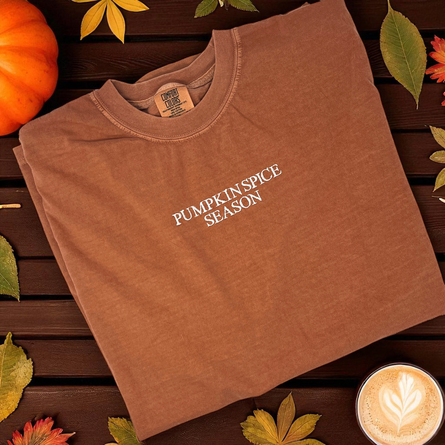 Embroidered Pumpkin Spice T-Shirt
