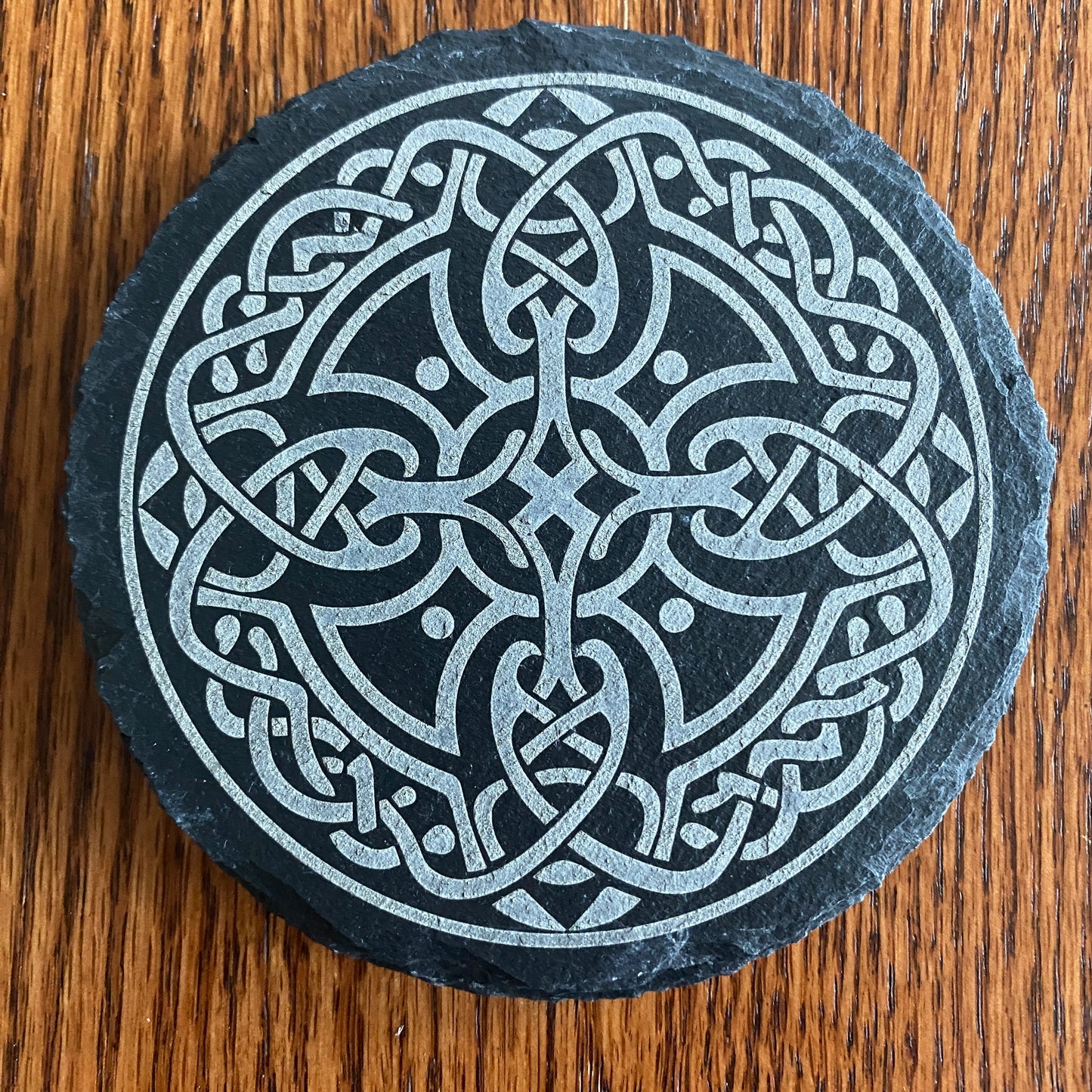 Celtic Knot Coaster - Laser-Engraved Slate