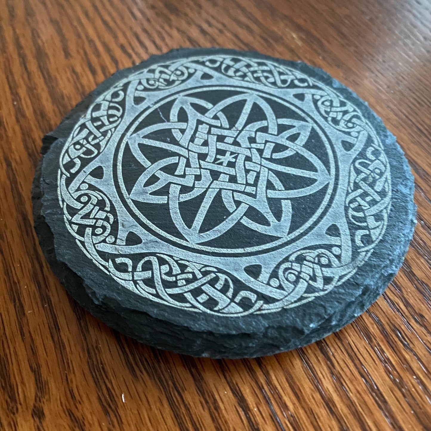 Celtic Knot Coaster - Laser-Engraved Slate