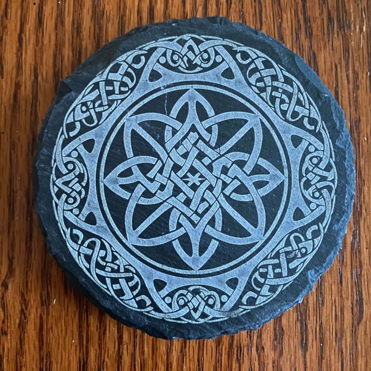 Celtic Knot Coaster - Laser-Engraved Slate