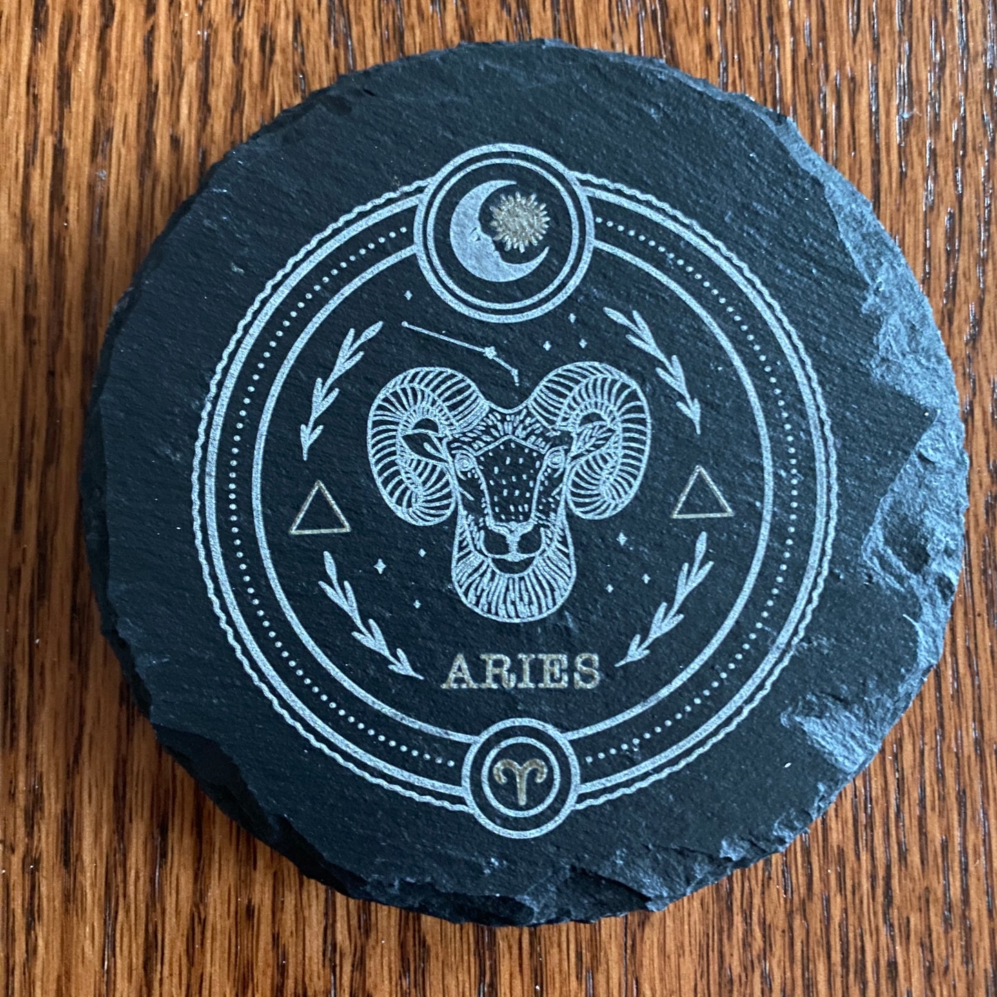 Zodiac Coaster - Laser-Engraved Slate