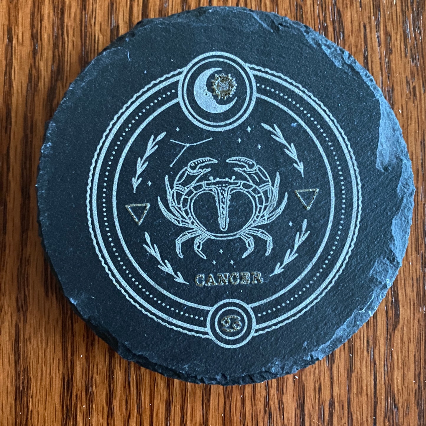 Zodiac Coaster - Laser-Engraved Slate