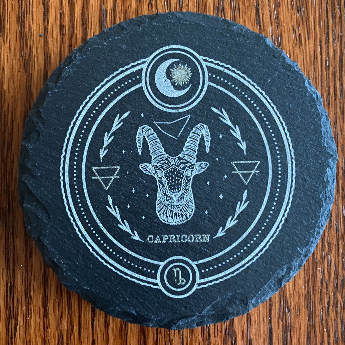 Zodiac Coaster - Laser-Engraved Slate