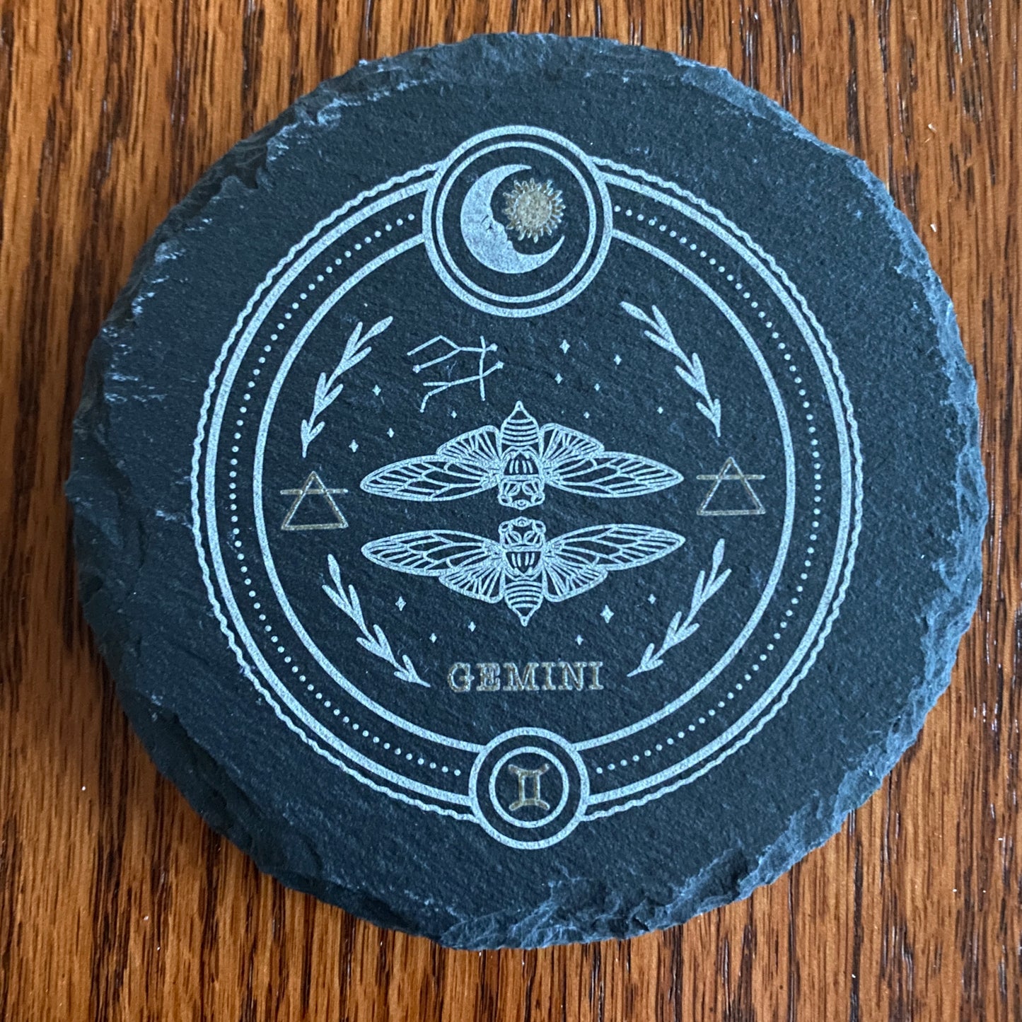 Zodiac Coaster - Laser-Engraved Slate