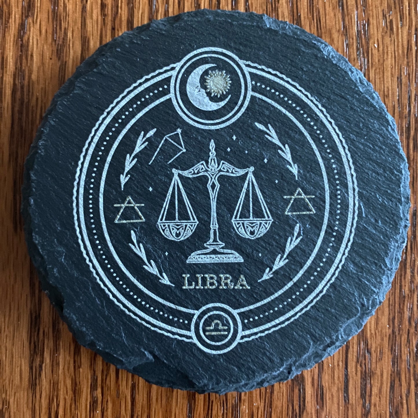 Zodiac Coaster - Laser-Engraved Slate