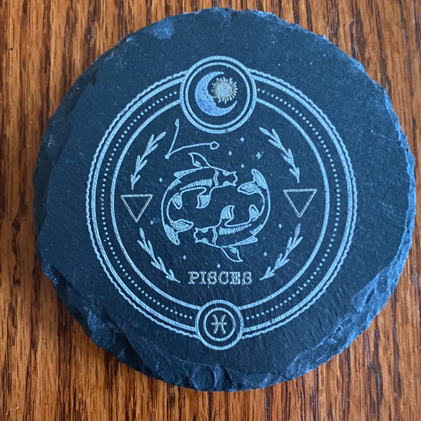 Zodiac Coaster - Laser-Engraved Slate