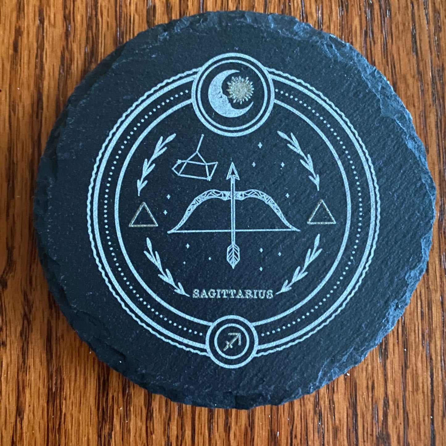 Zodiac Coaster - Laser-Engraved Slate