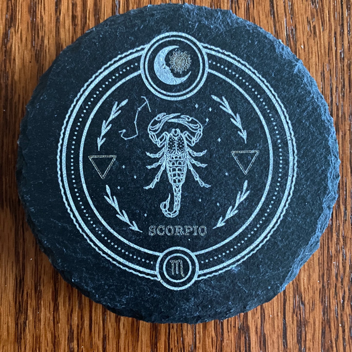 Zodiac Coaster - Laser-Engraved Slate