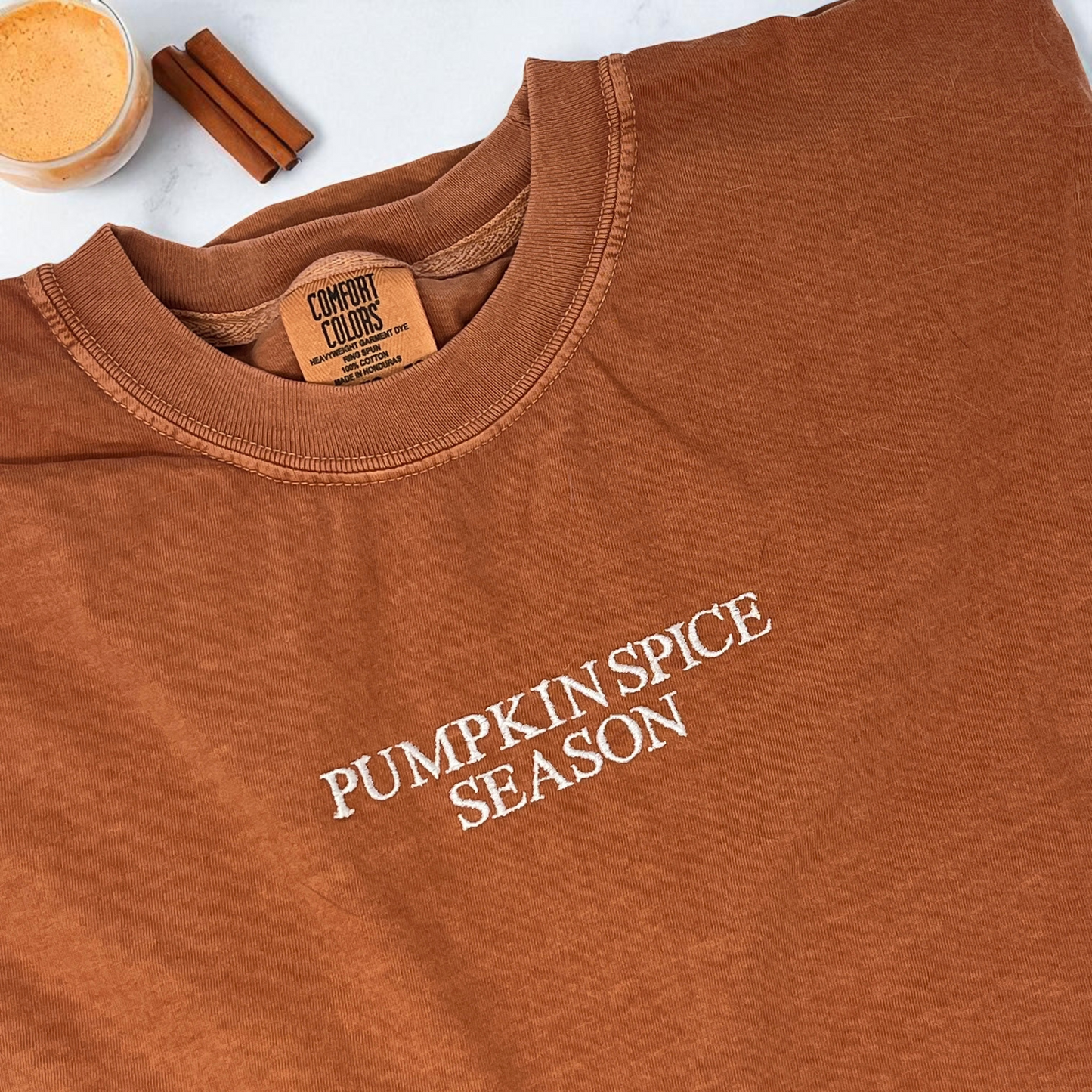 Embroidered Pumpkin Spice T-Shirt