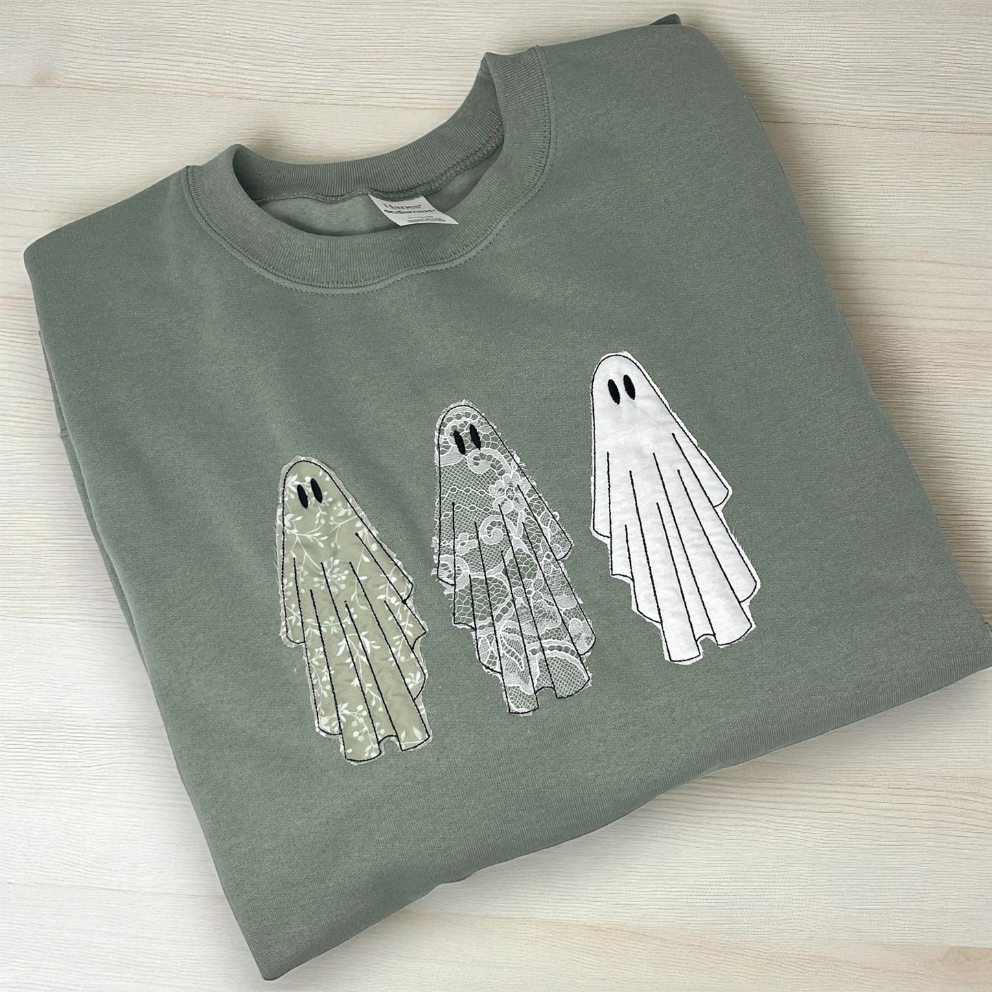 Lace Ghost Applique Crewneck Sweatshirt