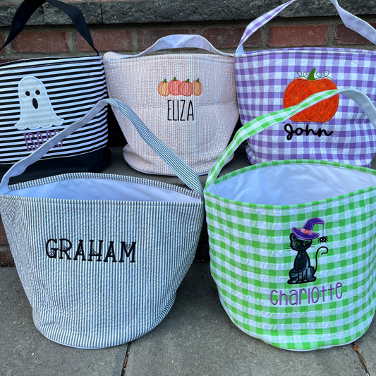 Embroidered Halloween Basket
