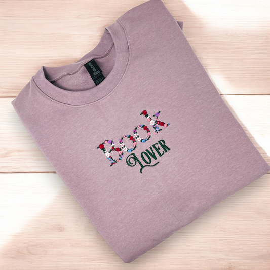 Book Lover Embroidered Crewneck