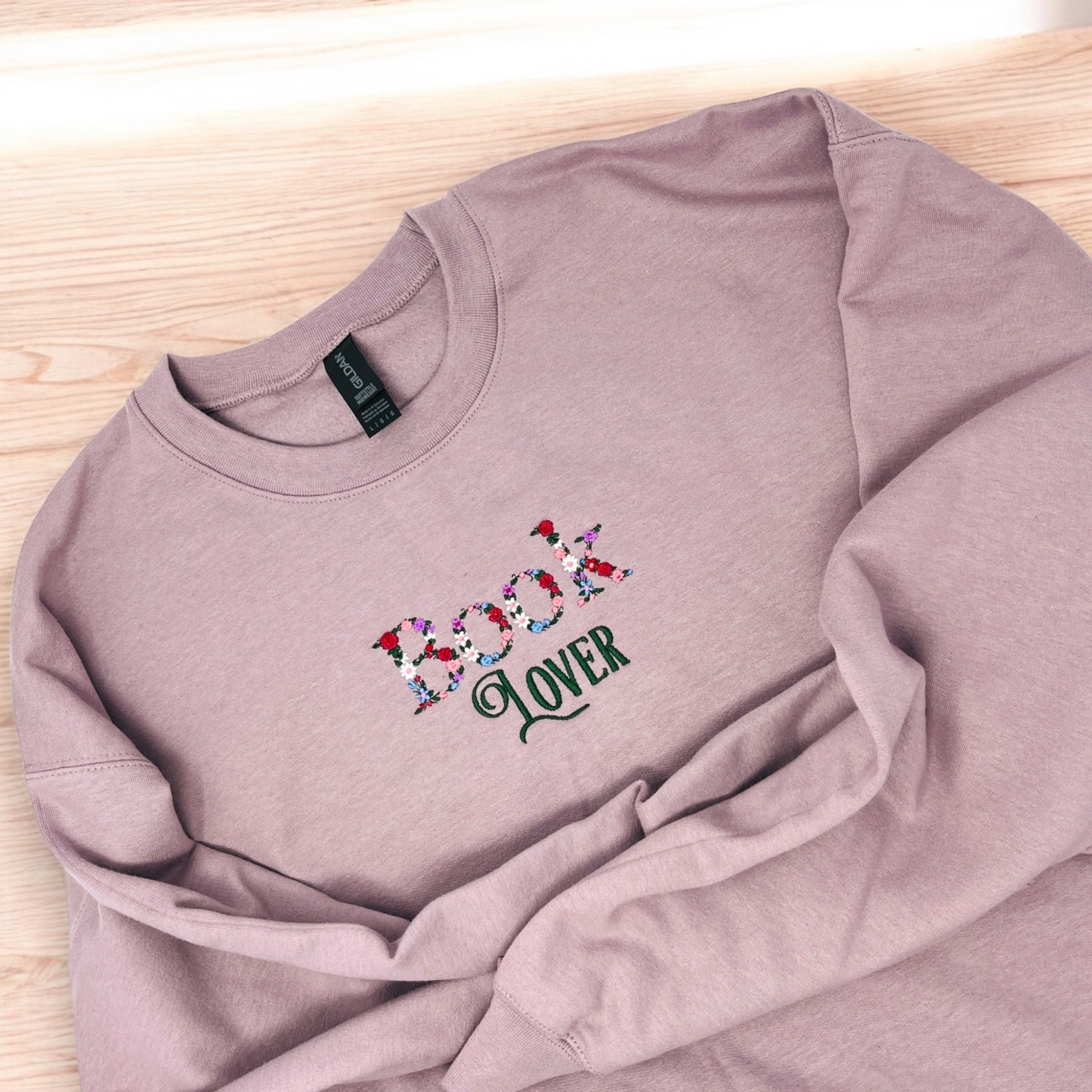 Book Lover Embroidered Crewneck