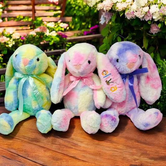 Embroidered Tie Dye Easter Plush