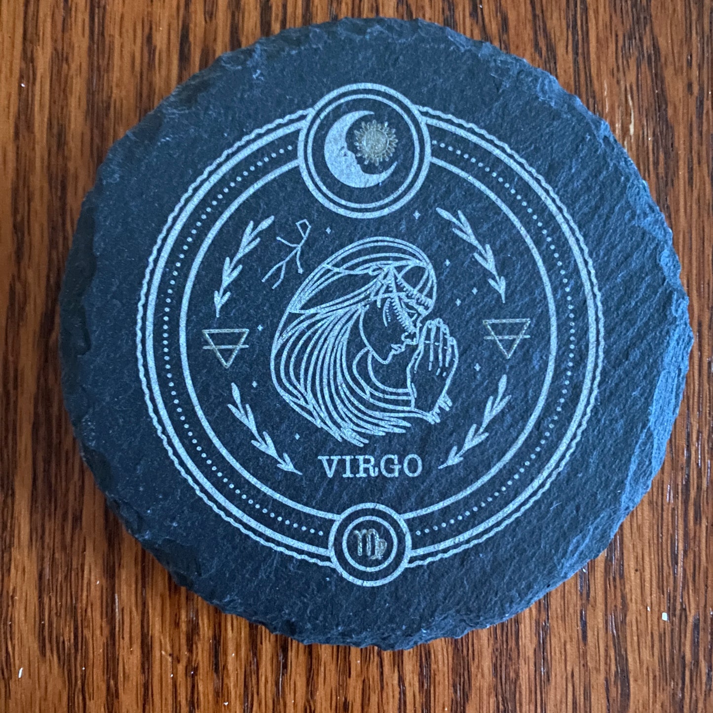 Zodiac Coaster - Laser-Engraved Slate